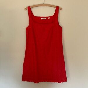 Doen Eyelet Carina Dress in Scarlet Red